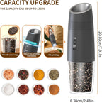 CIRCLE JOY Gravity Electric Salt and Pepper Grinder Set Rechargeable Automatic - Image 2