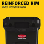 Rubbermaid Commercial Products Slim Jim Plastic Rectangular Trash/Garbage Can - Image 2