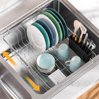 Expandable in Sink Dish Drying Rack, Adjustable Capacity Stainless Steel Over by Homics