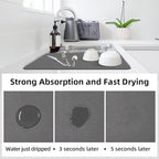 LOPNUR Kitchen Dish Drying Mat, Diatomite Coffee Mat, Super Absorbent Dish - Image 3