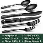 EWFEN 24-Piece Black Silverware Set - Image 2