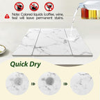 Large Stone Drying Mat for Kitchen Counter, Water-Absorbent Marble Diatomaceous - Image 4