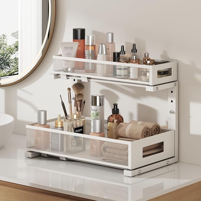 1 Pack 17IN Depth Under Sink Storage Organizer, Large 2-Tier Elegant Mesh Pull - Image 7