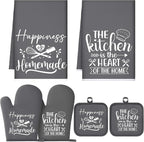 Sratte 6 Pcs Kitchen Decor Accessories Set Farmhouse Towels Pot Holders Oven by Sratte