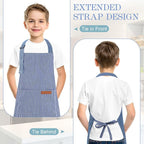 2 Pack Stripes Kids Apron, Kids Cooking Aprons - Image 5
