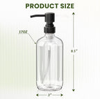 AmazerBath Glass Soap Dispenser, 17 Oz Bathroom Hand Soap Dispenser Bottle - Image 5