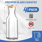 Glass Carafe with Bamboo Lid, Square 35 Oz Beverage Dispensers Carafe, Mimosa - Image 2