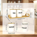 Coffee Tea Sugar Container Set of 3, Farmhouse Storage Containers Jars - Image 2