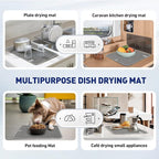14.6*11.8 inch Microfiber Dish Drying Mat, 2 Compact Ultra Absorbent Dish Mat - Image 6