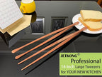 JETKONG 2 Pcs 14-Inch Kitchen Tweezers Extra Long Cooking Tweezer Tongs - Image 4