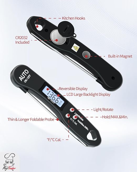 Instant Read Meat Thermometer, 1.2s Fast Read, ±1°F Accuracy, -58°F to 572°F - Image 9
