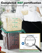 2QT NSF Food Storage Containers: 6 PCS Commercial Clear Square Food Storage - Image 2