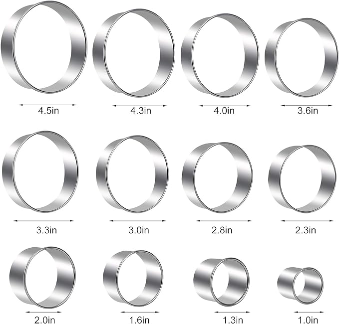 Round Cookie Cutters Set 12 Pieces Bistcuit Cookie Cutters Circle Pastry - Image 3