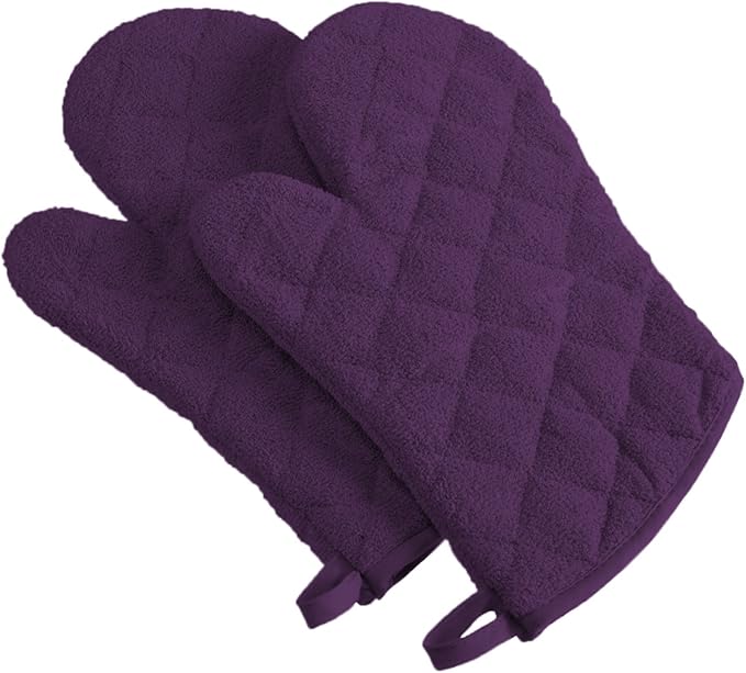 DII Basic Terry Collection 100% Cotton Quilted, Oven Mitt, 2 Piece by DII