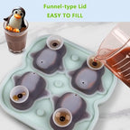 Penguin Ice Cube Mold, Fun Shapes Ice Cube Tray, Make 4 Cute Penguin Ice Balls - Image 3