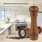 Pepper Grinder - 8 inch Pepper Mill Oak Wooden Pepper Mill Grinder Refillable - Image 2