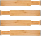Utoplike 4 pcs Bamboo Kitchen Drawer Dividers Large, Adjustable Drawer - Image 9