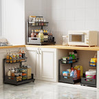 Saydear Under Sink Organizer Storage 2-Tier Premium Metal Pull-Out Kitchen - Image 4