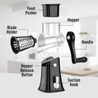 Zulay Kitchen Rotary Cheese Grater 5 Blade Cheese Shredder - Image 8