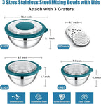 E-far Mixing Bowls with Lids and Graters, Stainless Steel Salad Mixing Bowl - Image 4