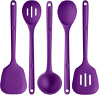 Silicone Kitchen Cooking Utensil Set: U-Taste 600ºF Heat Resistant 13.6in Extra by U-Taste