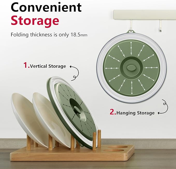 WVM Microwave Splatter Cover & Mat, Vented Collapsible Splatter Guard dish - Image 4