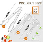 Mwellewm 48Pcs Plastic Serving Utensils Disposable Serving Spoons - Image 4