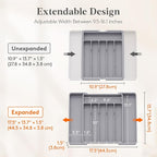 Lifewit Silverware Drawer Organizer, Expandable Utensil Tray - Image 2
