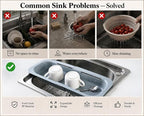 Expandable Over Sink Strainer for Kitchen Sink, Adjustable Sink Colander Basket - Image 3