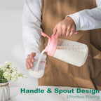 32oz Glass Pitcher with Lid, Heat & Cold Resistant, Leak-Proof Wide-Mouth Milk - Image 6