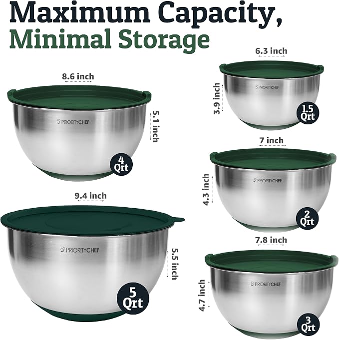 Priority Chef Stainless Steel Mixing Bowls - Image 2