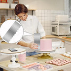 8.7 Inche Stainless Steel Cake Scraper，Double Sided Patterned Edge Stripe Edge - Image 3