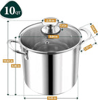 P&P CHEF 10 Quart Stainless Steel Stock Pot - Image 2