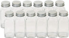 Simple Houseware Spice Jars 6 Ounce Square Glass Bottles - Image 3