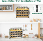EsLuker.ly Spice Seasoning Rack Organizer Kitchen Countertop, 4 Tier Bamboo - Image 6