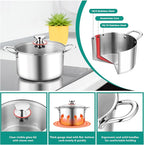 E-far 4 Quart Stock Pot, Tri-Ply Stainless Steel Cooking Pot - Image 3