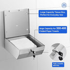 Commercial Paper Towel Dispenser Wall Mount, Stainless Steel C-Fold Multifold - Image 3
