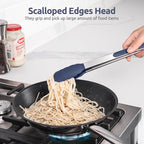 600ºF Heat Resistant Kitchen Tongs: U-Taste 9+12 inch Silicone Cooking Tong Set - Image 4