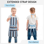 2 Pack Stripes Kids Apron, Kids Cooking Aprons - Image 4