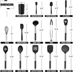 E-far 14 Pieces Silicone Cooking Utensils Set, Kitchen Utensils Set - Image 2