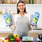 Bencailor 6 Pcs Lemon Kitchen Towels Oven Mitts and Pot Holders Set Decorative - Image 2