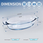 Small Casserole Dishes Oval 2 Pack, 23oz Glass Au Gratin Baking Dish, - Image 3