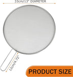 2-Pack Splatter Guard, 13 in Stainless Steel Grease Splatter Screen - Image 2
