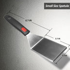 Small Spatula for Cast Iron Skillets, Full Tang silicone Handle, Heat Resistant - Image 3