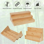 2 Pack Bamboo Spice Rack Organizer - Image 7
