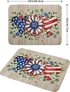 Independence Day Dish Drying Mat 18x24 inch Patriotic Love Heart Fast Dry - Image 2