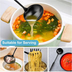 Soup Ladle - 18/10 Stainless Steel Ladle Spoon, 13.8" Large Soup Spoons - Image 6