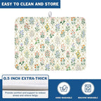 Floral Dish Drying Mat for Kitchen Counter Spring Summer Wild Flowers Diamond - Image 5