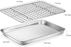 Baking Sheet with Cooling Rack Set, Deedro Stainless Steel Cookie Sheet Baking - Image 2