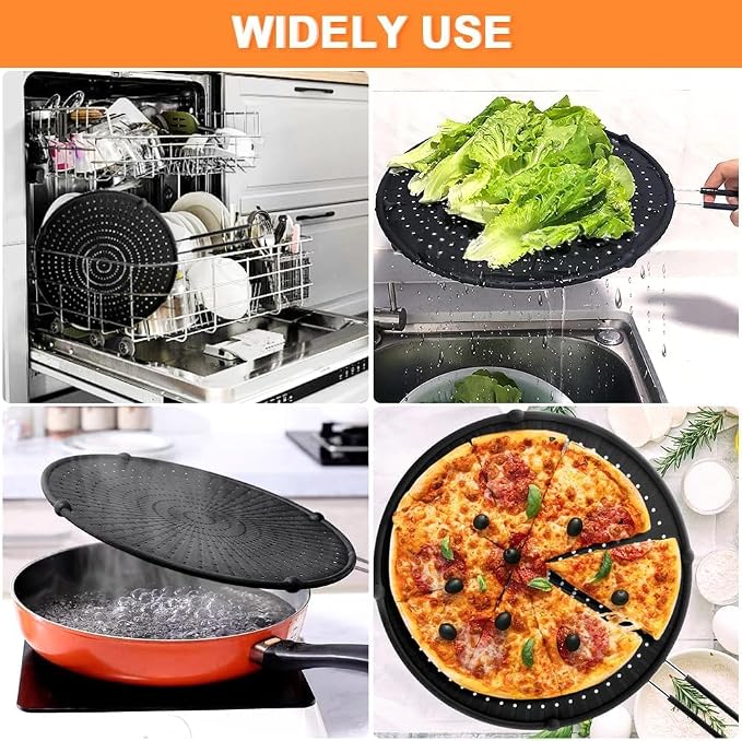 Silicone Splatter Screen for Frying Pan, Grease Splatter Guard, Heat-Resistant - Image 6